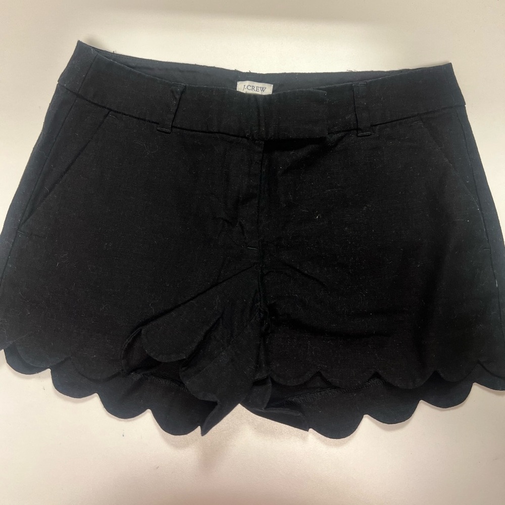J Crew Black Scalloped Short